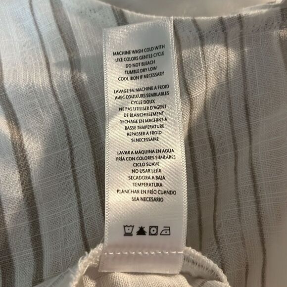 sz S,New with tags Splendid faux wrap linen blend sleeveless stripe blouse $128 - Picture 3 of 8